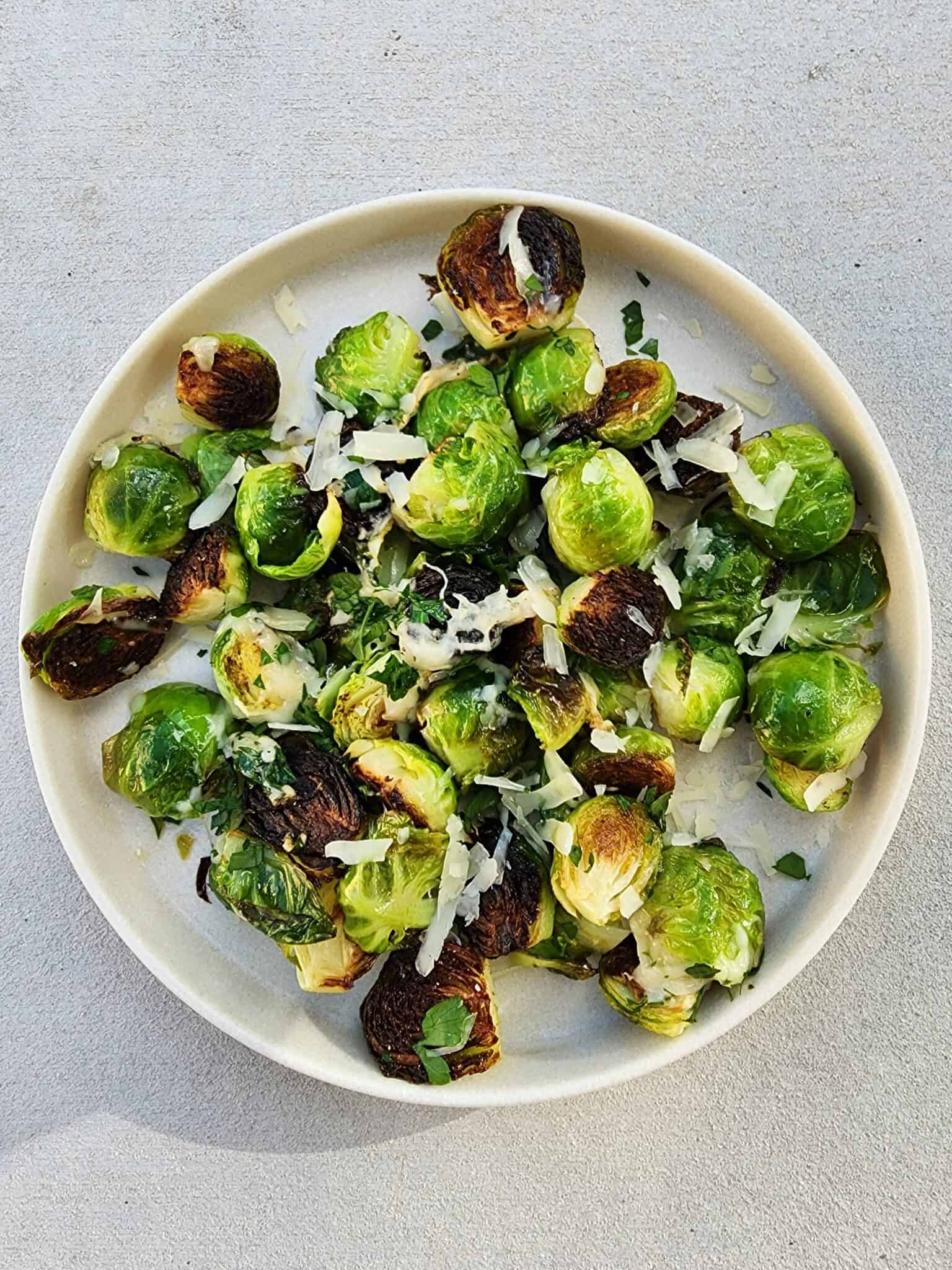 Skillet Roasted Brussels Sprouts - Amy's Nutrition Kitchen