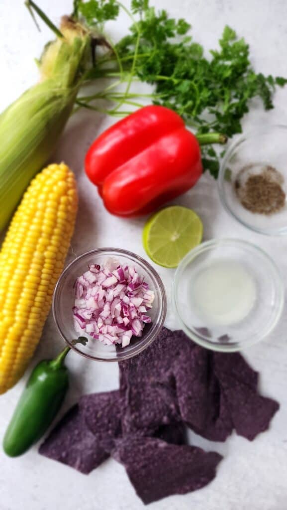 ingredients for easy corn salsa