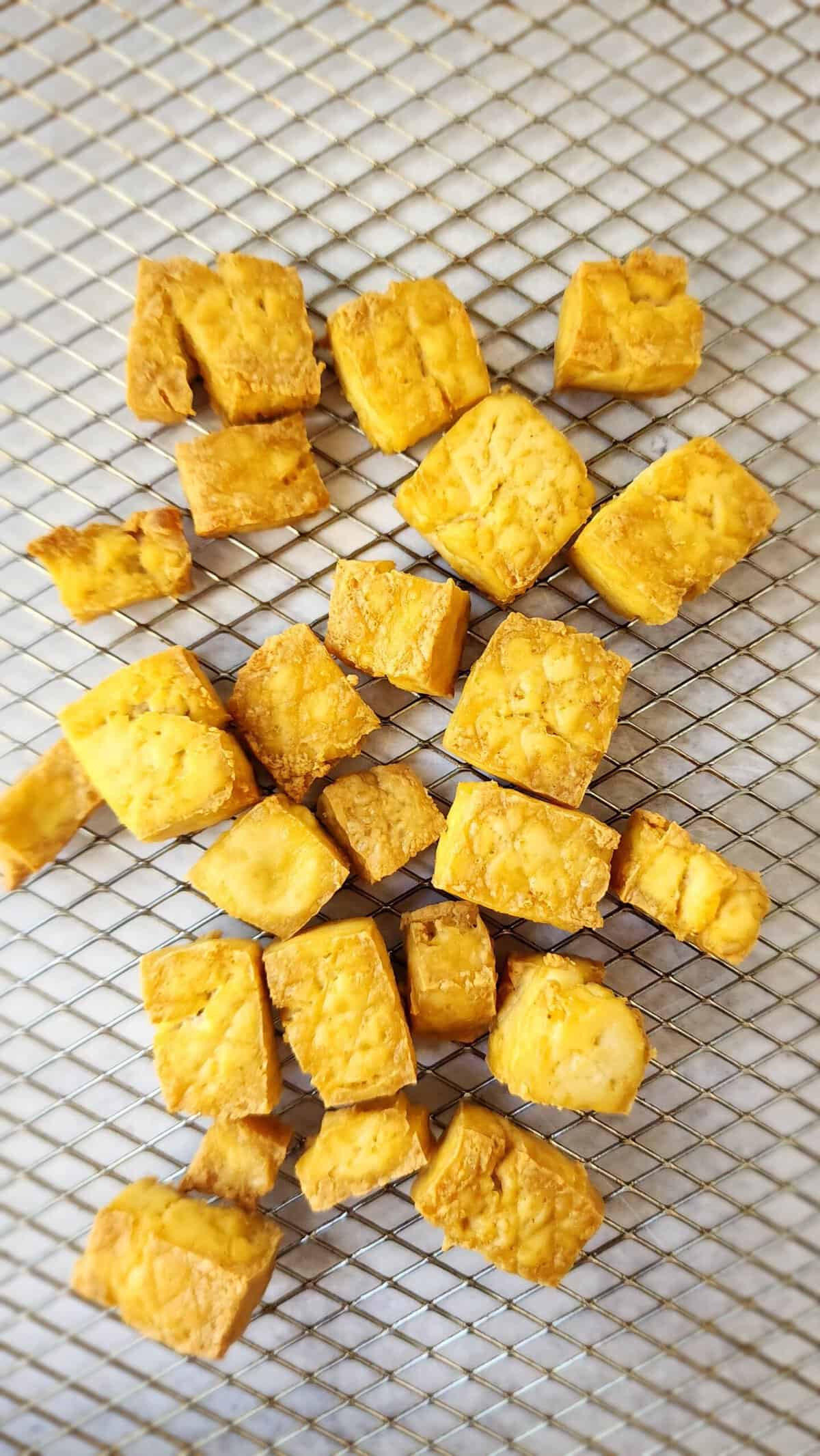 Air Fryer Tofu in the Air Fryer Basket