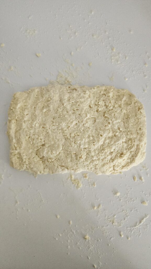 Buttermilk Biscuits ready to fold the dough