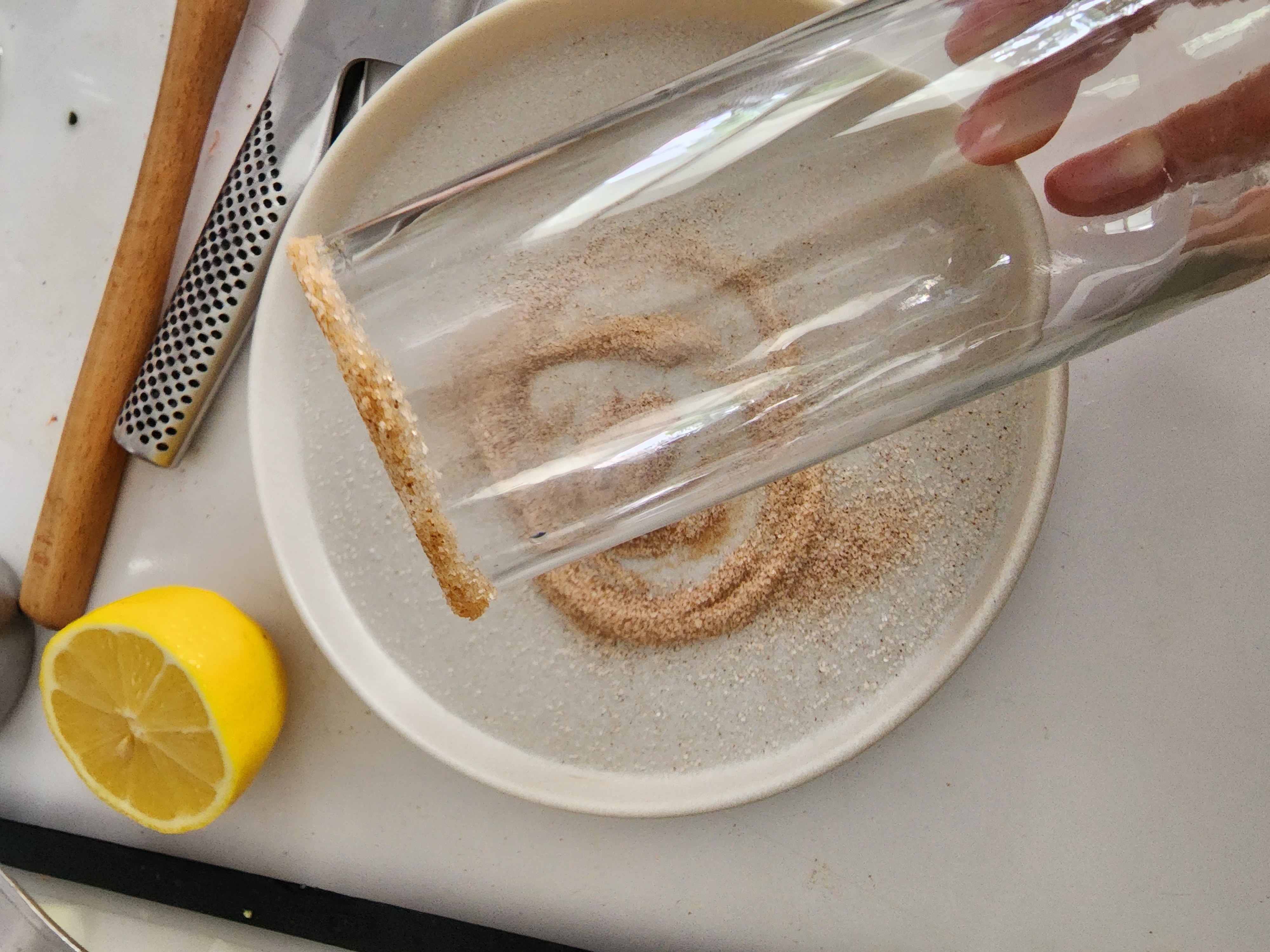 Cinnamon Sugar Rimmed Champagne Glass