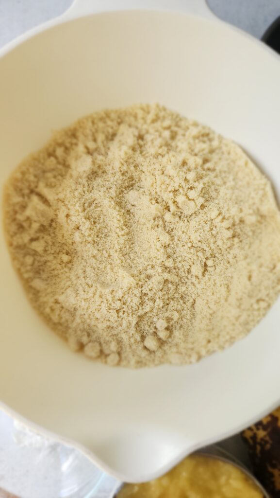 bowl of almond flour for baby's 1st smash cake