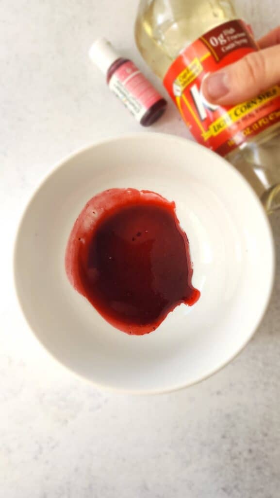 corn syrup and red food dye (natural)